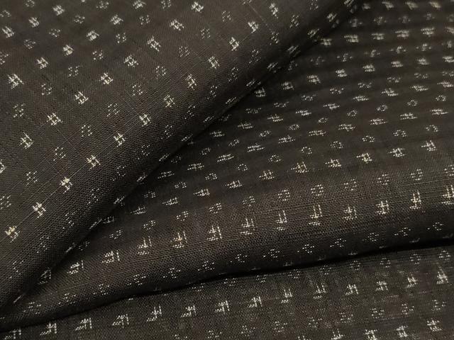 平和屋着物＊夏物　男性　上布　絣柄　麻　逸品　AABK4006jd