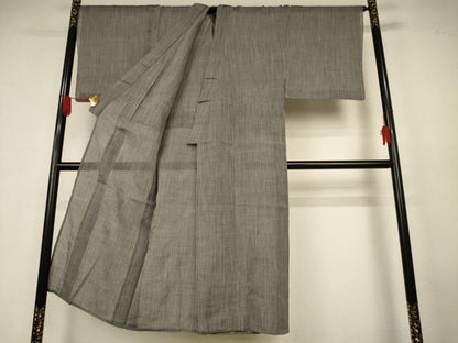 平和屋着物＊夏物　男性　小千谷ちぢみ　縞　麻　逸品　AABK4009jd