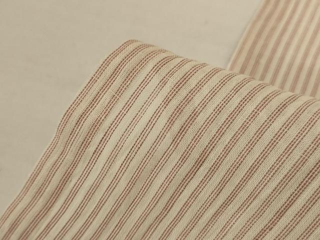 平和屋着物＊夏物　小千谷ちぢみ　縞　麻　逸品　AABK4010jd