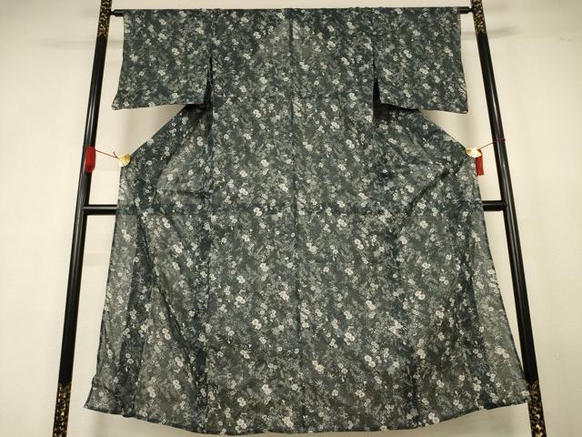 平和屋着物＊夏物　上布　草花文　麻　逸品　AABK4012jd
