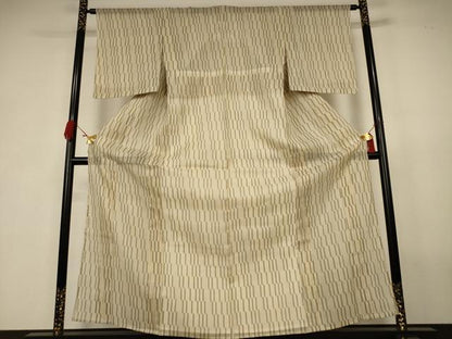 平和屋着物＊夏物　絹芭蕉　幾何学文様　証紙付き　正絹　逸品　AABK4014jd