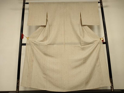 平和屋着物＊夏物　小紋　絽　松葉　間道　正絹　逸品　AABK4019jd