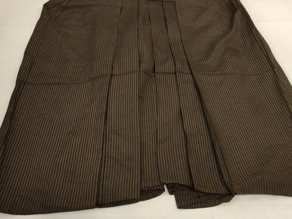 平和屋着物＊夏物　男性　馬乗り袴　縦絽　縞　正絹　逸品　AABK4023jd