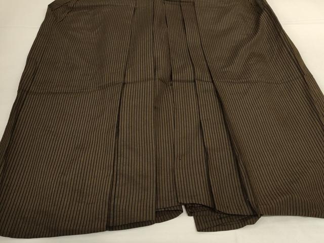 平和屋着物＊夏物　男性　馬乗り袴　縦絽　縞　正絹　逸品　AABK4023jd