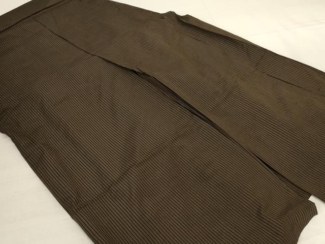 平和屋着物＊夏物　男性　馬乗り袴　縦絽　縞　正絹　逸品　AABK4023jd