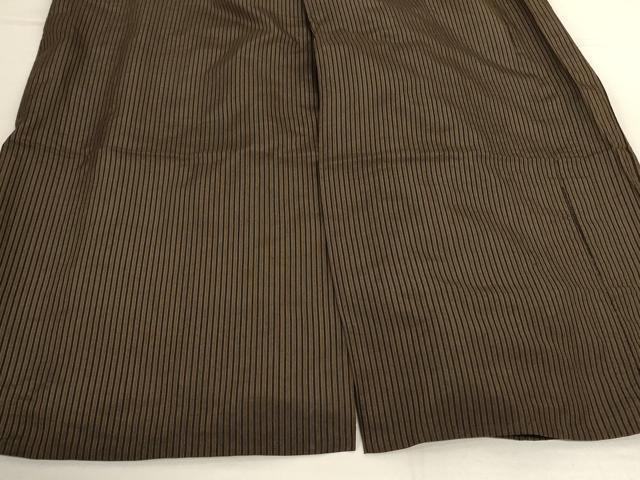 平和屋着物＊夏物　男性　馬乗り袴　縦絽　縞　正絹　逸品　AABK4023jd