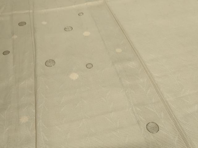 平和屋着物＊夏物　訪問着　絽　刺繍　草葉丸文　銀糸　正絹　逸品　AABK4024jd