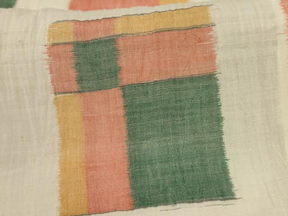 平和屋着物＊夏物　小千谷ちぢみ　幾何学文様　麻　逸品　AABK4027jd