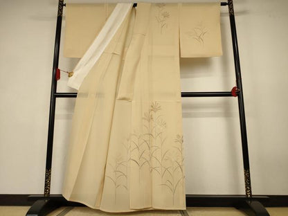 平和屋着物＊夏物　訪問着　絽　草花文　金彩　正絹　逸品　AABK4031jd