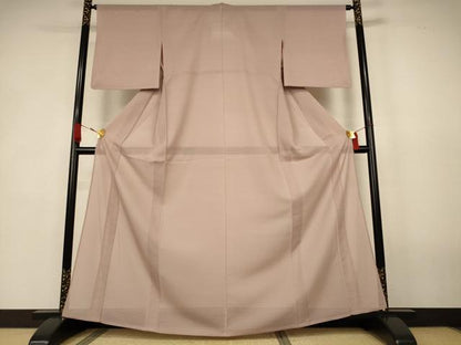 平和屋着物＊夏物　色無地　変わり絽　白茶色　正絹　逸品　AABK4035jd