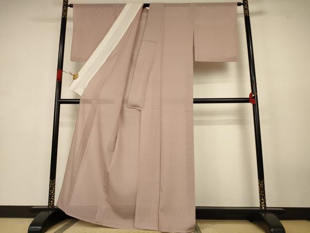 平和屋着物＊夏物　色無地　変わり絽　白茶色　正絹　逸品　AABK4035jd