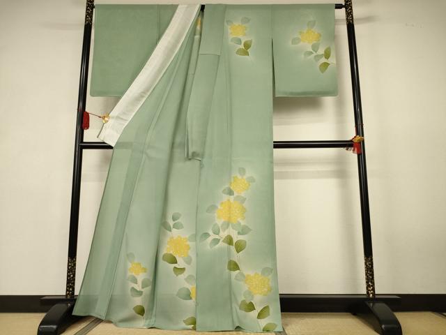 平和屋着物＊夏物　訪問着　絽　紫陽花　暈し染め　正絹　逸品　AABK4036jd