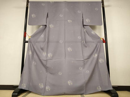 平和屋着物＊夏物　小紋　絽　舞葉丸文　正絹　逸品　AABK4037jd