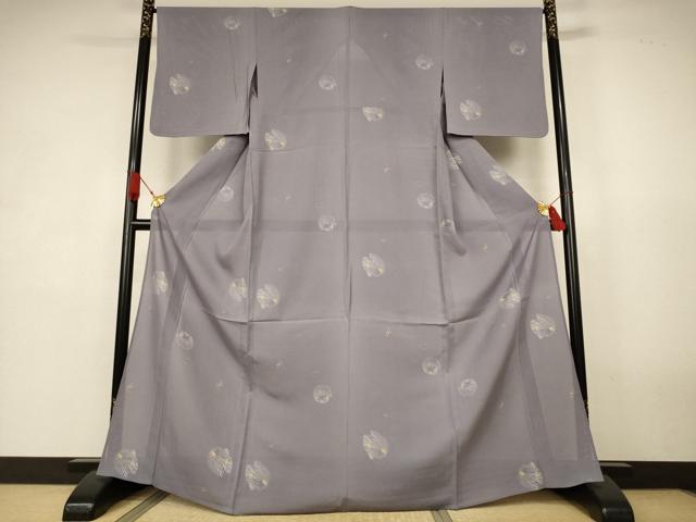 平和屋着物＊夏物　小紋　絽　舞葉丸文　正絹　逸品　AABK4037jd