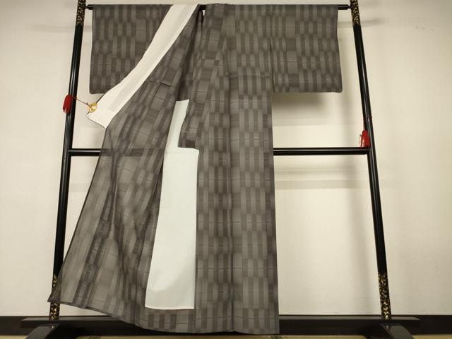 平和屋着物＊夏物　本場大島紬　夏大島　変わり間道　正絹　逸品　AABK4040jd