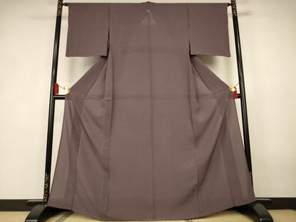 平和屋着物＊夏物　色無地　絽　江戸鼠色　正絹　逸品　AABK4042jd