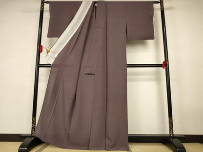 平和屋着物＊夏物　色無地　絽　江戸鼠色　正絹　逸品　AABK4042jd