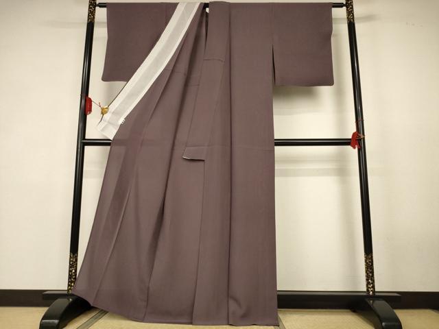 平和屋着物＊夏物　色無地　絽　江戸鼠色　正絹　逸品　AABK4042jd