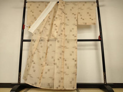 平和屋着物＊夏物　本場琉球絣　夏琉球　正絹　逸品　AABK4043jd