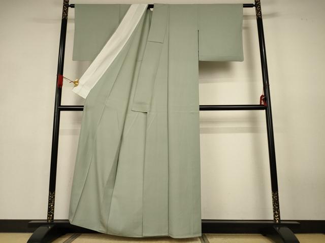 平和屋着物＊夏物　色無地　絽　柳鼠色　正絹　逸品　AABK4046jd