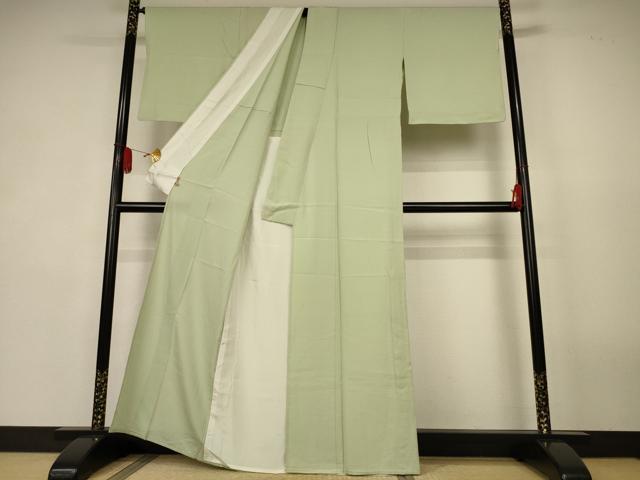 平和屋着物＊夏物　色無地　絽　若芽色　ますいわ屋扱い　正絹　逸品　AABK4047jd