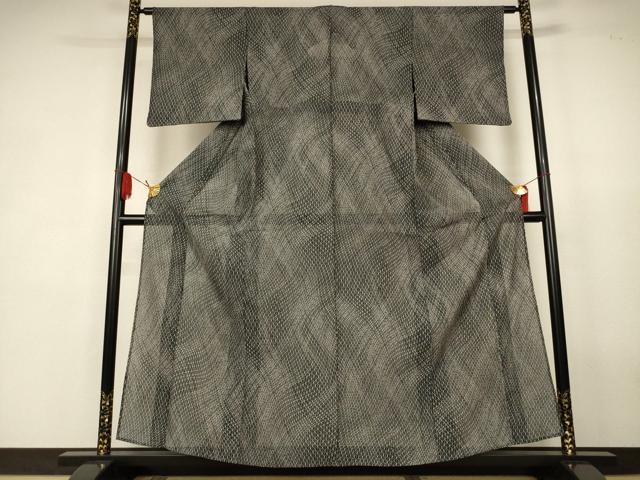 平和屋着物＊夏物　小紋　絽　網目文　洗える着物　AABK4048jd