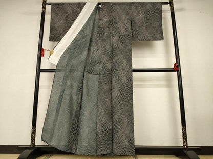 平和屋着物＊夏物　小紋　絽　網目文　洗える着物　AABK4048jd