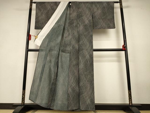 平和屋着物＊夏物　小紋　絽　網目文　洗える着物　AABK4048jd