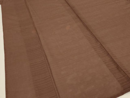 平和屋着物＊夏物　色無地　変わり絽　流水紋紗　茶褐色　正絹　逸品　AABK4050jd