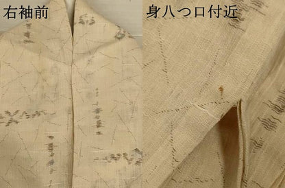 平和屋着物＊夏物　小紋　紗　洋花文　洗える着物　AABK4063jd