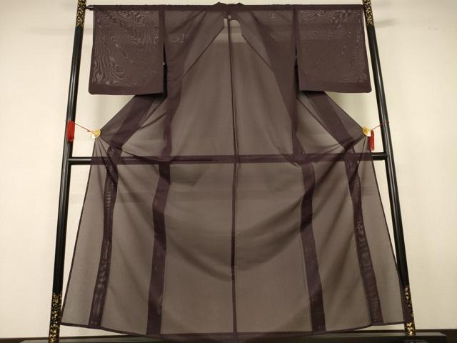平和屋着物＊夏物　色無地　絽　黒鳶色　洗える着物　AABK4065jd