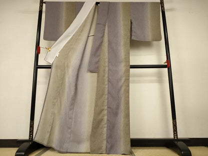 平和屋着物＊夏物　小紋　間道紋紗　洗える着物　AABK4066jd