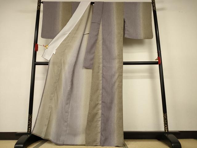 平和屋着物＊夏物　小紋　間道紋紗　洗える着物　AABK4066jd