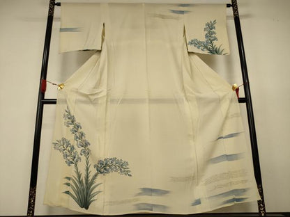 平和屋着物＊夏物　訪問着　絽　手描き　草花文　正絹　逸品　AABK4067jd