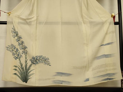 平和屋着物＊夏物　訪問着　絽　手描き　草花文　正絹　逸品　AABK4067jd