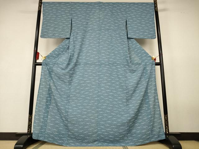 平和屋着物＊夏物　小紋　絽縮緬　露芝文　洗える着物　AABK4080jd