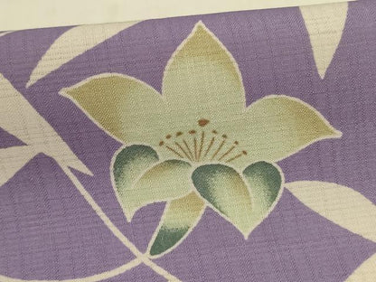 平和屋着物∴夏物　小紋　浴衣兼用　ANNA SUI　横段草花文　さんび謹製　洗える着物　AABK4081jd