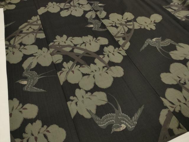 平和屋着物●夏物　撫松庵　振袖・浴衣兼用　セオアルファ　花鳥文　洗える着物　AABK4082jd
