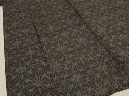 平和屋着物＊夏物　石川県指定無形文化財　能登上布　本麻手織上布　立涌花文　麻　逸品　AABK4083jd