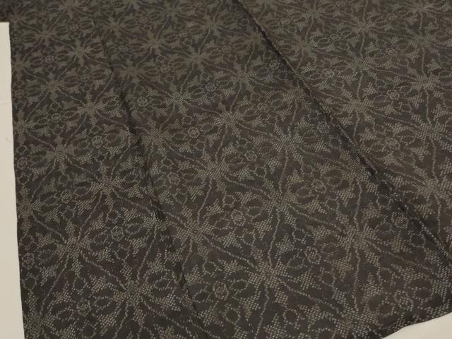 平和屋着物＊夏物　石川県指定無形文化財　能登上布　本麻手織上布　立涌花文　麻　逸品　AABK4083jd