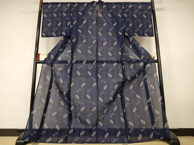 平和屋着物＊夏物　本場琉球絣　夏琉球　さが美扱い　ロング丈　正絹　逸品　AABK4084jd