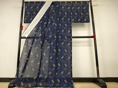 平和屋着物＊夏物　本場琉球絣　夏琉球　さが美扱い　ロング丈　正絹　逸品　AABK4084jd