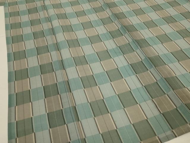 平和屋着物＊夏物　本場琉球絣　夏琉球　格子　正絹　逸品　AABK4086jd