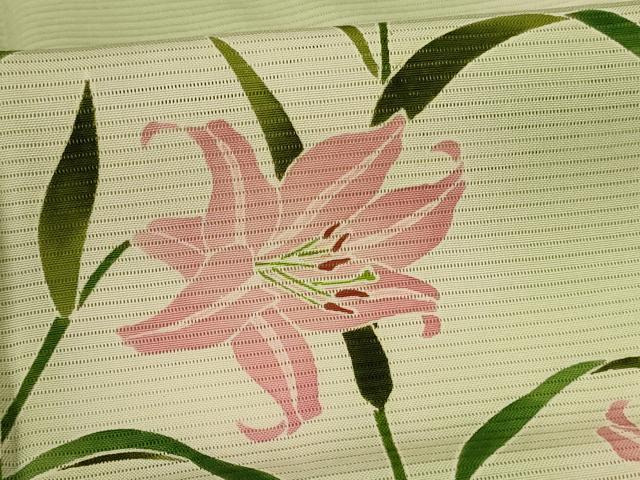平和屋着物＊夏物　手描き友禅作　腰原淳策　訪問着　絽　草花文　暈し染め　正絹　逸品　AABK4087jd