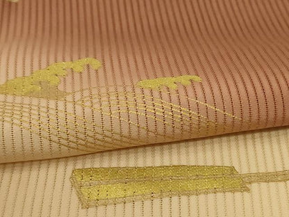 平和屋着物＊夏物　色留袖　縦絽　立波扇文　暈し染め　金彩　ロング丈　正絹　逸品　AABK4094jd