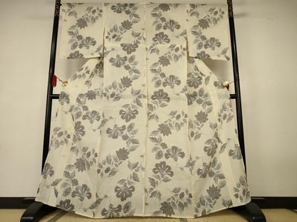 平和屋着物＊夏物　本場小千谷ちぢみ　草花文　麻　逸品　AABK4100jd