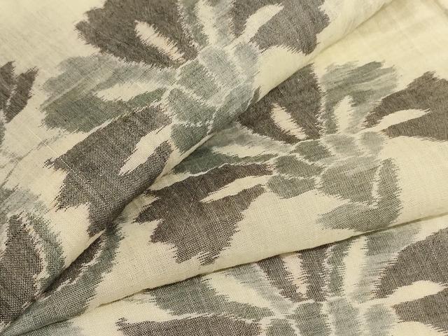 平和屋着物＊夏物　本場小千谷ちぢみ　草花文　麻　逸品　AABK4100jd