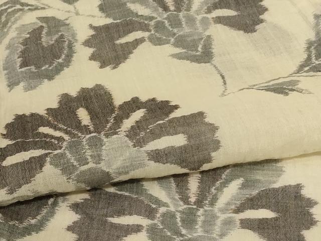 平和屋着物＊夏物　本場小千谷ちぢみ　草花文　麻　逸品　AABK4100jd