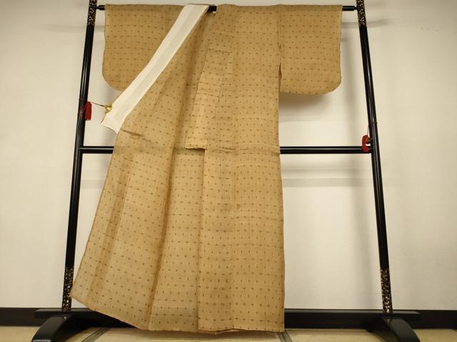 平和屋着物＊夏物　芭蕉布　絣柄　手積み芭蕉糸100％　逸品　AABK4101jd