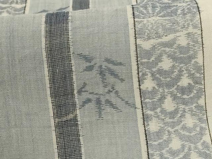 平和屋着物＊夏物　本場小千谷ちぢみ　吉祥間道　証紙付き　麻　逸品　AABK4102jd